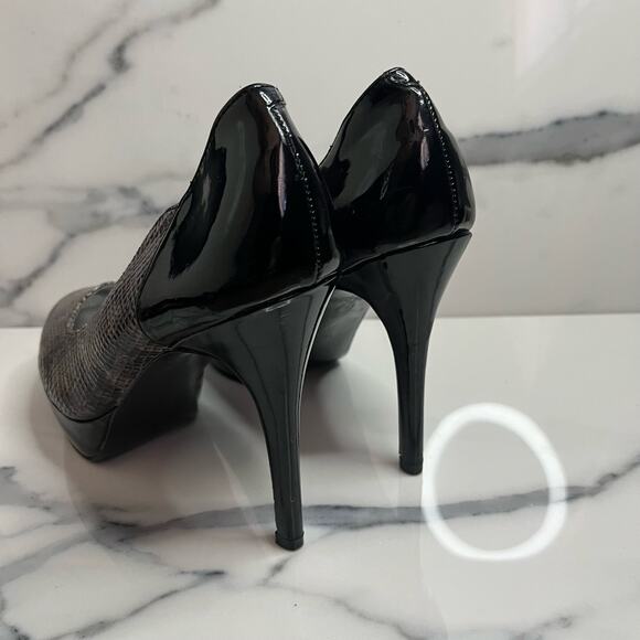 Guess Women's Black Brown Reptile Platform Pumps Andrea Heels Sz 8 Date Night - Picture 4 of 7
